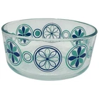 Vintage Pyrex Glass Mixing Bowl Aqua Turquoise Blue Pinwheel Design 7203