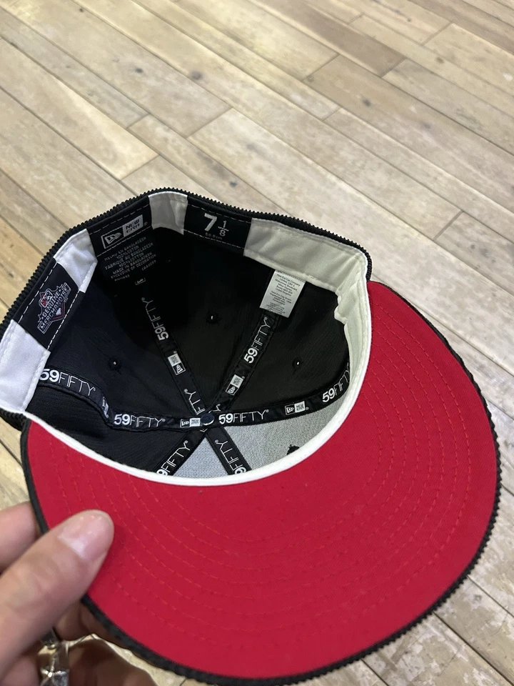 Size 7 1/8 - Buffalo Bisons Corduroy Topperz New Era Fitted Hat- Red Brim - Image 4 of 4