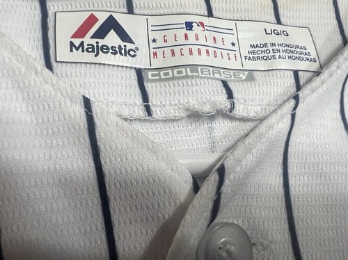 NY Yankees #17 Olmos Baseball Jersey Men Large Majestic Sewn Vintage White - 第 3/5 張圖片
