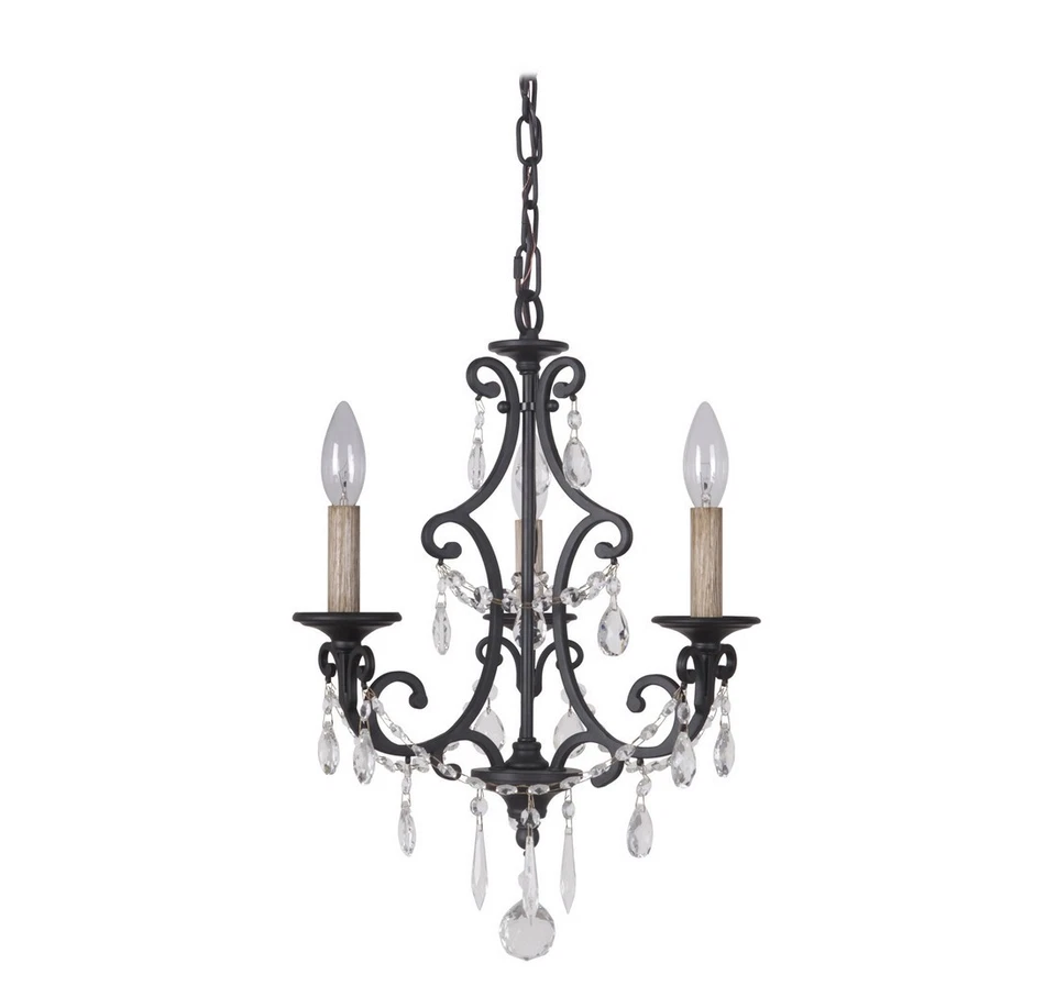 Lámpara de araña Jeremiah 38923-MBK Bentley de 3 luces en negro mate Foto 2 de 2