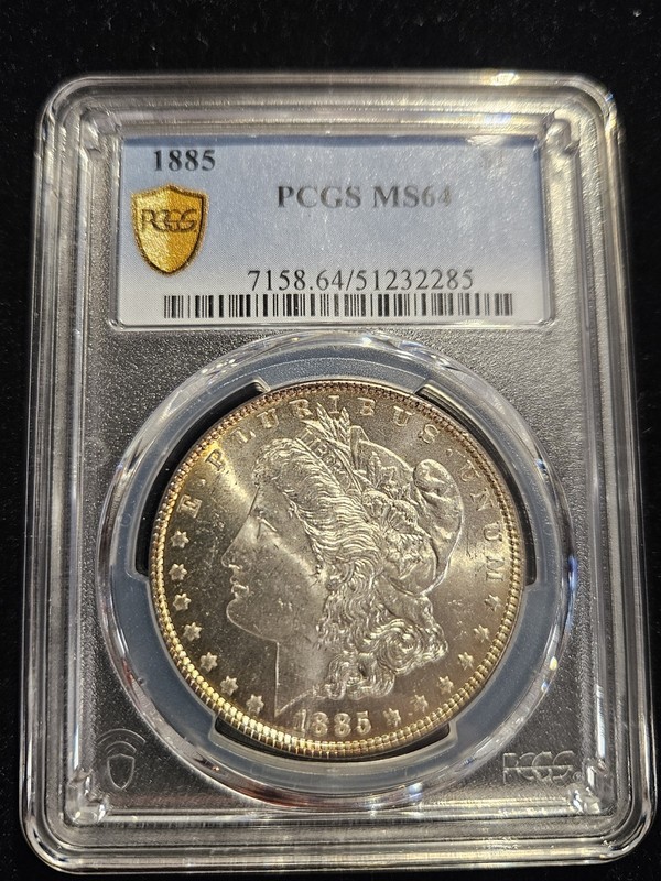 1885 Morgan Silver Dollar $1 PCGS graded MS64