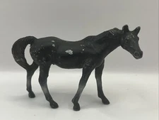 Vintage Durham Industries Horse - Black Standing - Cast Metal Hong Kong 1976
