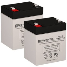 Pack of 2 - 12V 5AH F1 Terminal SLA Rechargeable Batteries By SigmasTek