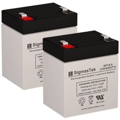 Pack of 2 - 12V 5AH F1 Terminal SLA Rechargeable Batteries By SigmasTek