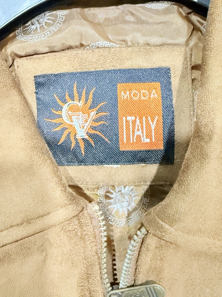 GV  Moda Men's L Bomber Jacket Brown Suede Leather, Made in Italy - Image 3 of 3