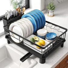 Dish Drying Rack Small for Kitchen Counter Stainless Steel Black NEW SEALED