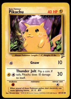 Pikachu Common Base Set 2 087/130 LP