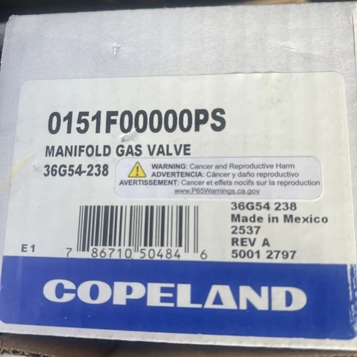 White Rodgers Emerson 36G54-238 0151F00000PS Manifold Gas Valve