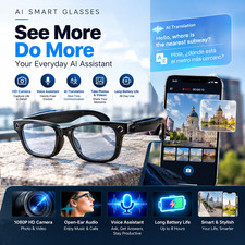 64GB AI Smart Glasses 1080P Video Bluetooth Call Translation Music Live Stream