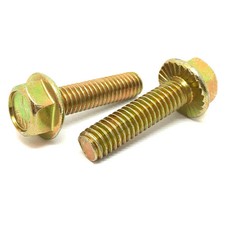 1/4-20x1" Grade 5 Serrated Hex Flange Bolts Zinc Yellow Choose Qty