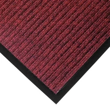 Entrance Mat 3x4 Indoor Carpeted Ribbed Absorbent Rug Red Black Commercial
