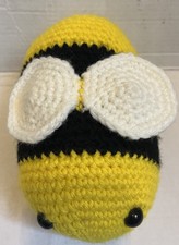 Homemade Crochet Bee Plush 8 Inch Long
