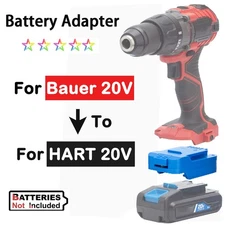 1xAdapter For HART 20V MAX Lithium Battery to For Bauer 20V Cordless Power Tools