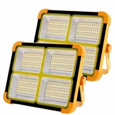 Portable LED Worklight Set, Yellow/Black, 4 Lights, Plastic Aluminum