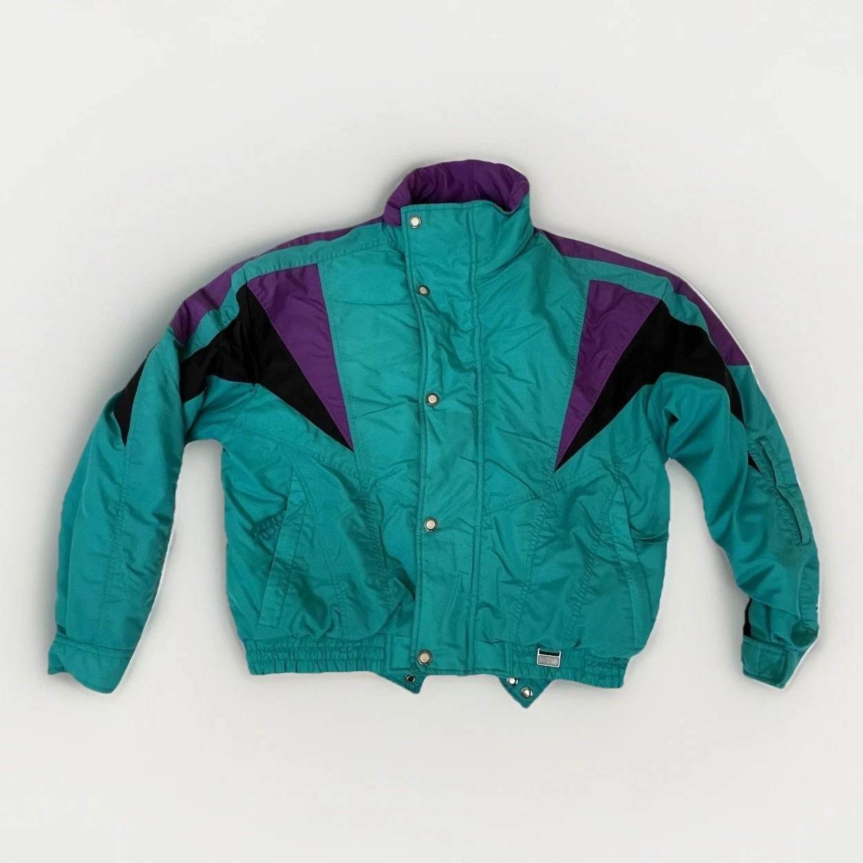 Vintage St Johns Bay Ski Jacket Mens Medium Teal Purple Puffer 80s Hong Kong