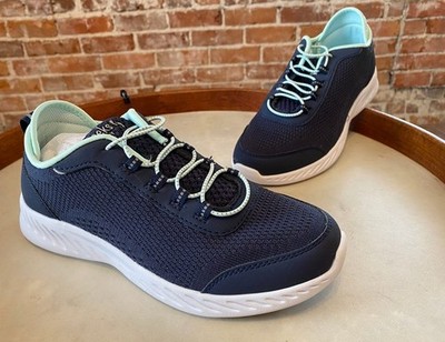 Tony Little Cheeks Navy Blue Fit Body Shape Knit Slip-on Trainer Sneaker 6 Sale