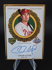 2025 Topps Gilded Champions Chase Utley Autograph /25 Gold Frame 