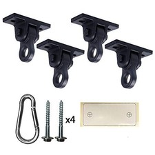4 Pack Black Swing Hangers Aluminum Wall Mount Playground Porch Set