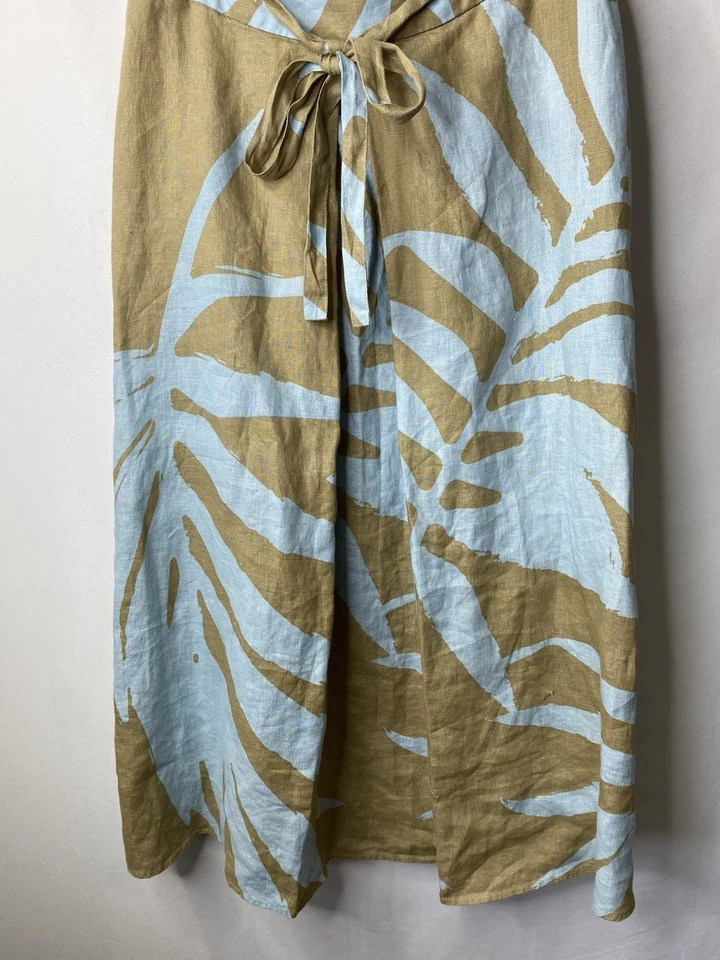 Soft Surroundings Womens 100% Linen Skirt Size Petite Medium Coastal Beach Palm - Image 3 of 4