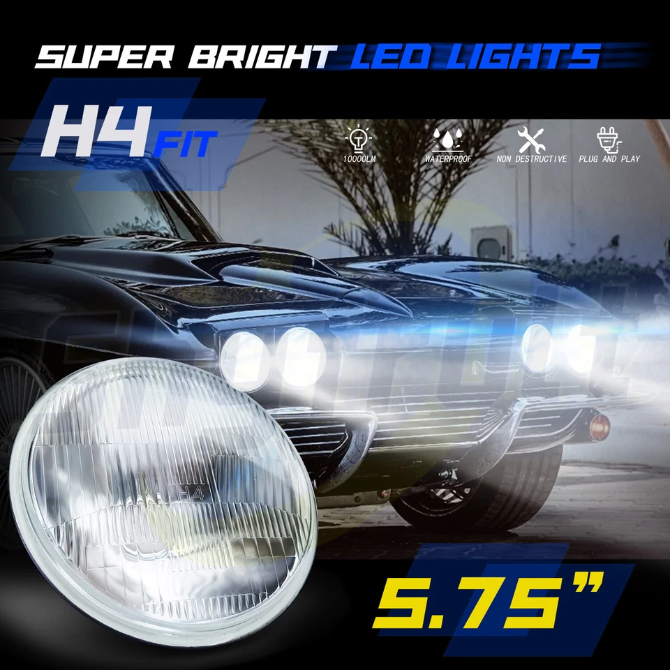 5 3/4"inch 5.75 LED Headlights Projector DRL For 1959-1975 Buick LeSabre Skylark - Изображение 4 из 4