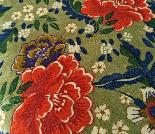 Indian Velvet Floral Printed Upholstery Fabric Sewing Running Fabric By The Yard - Picture 2 of 7