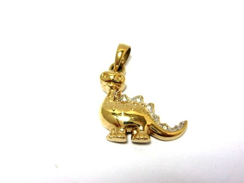 Pierre Lang - Goldfb. lustiger Dinosaurier als Anhänger ohne OVP SF44 - Bild 1 von 3