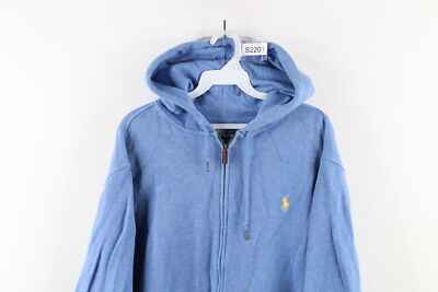 Vtg 90s Ralph Lauren Mens Large Distressed Cotton Ribbed Knit Full