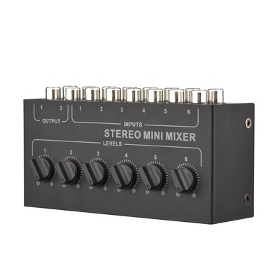 6-Kanal Audio Mixer Bluetooth Live Studio Sound Mischpult Konsole 6 In 2 Out