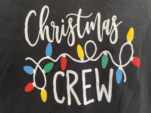 Bella + Canvas Kid Boy Girl Christmas Crew 100% Cotton Long Sleeve Shirt Black M - Picture 4 of 5