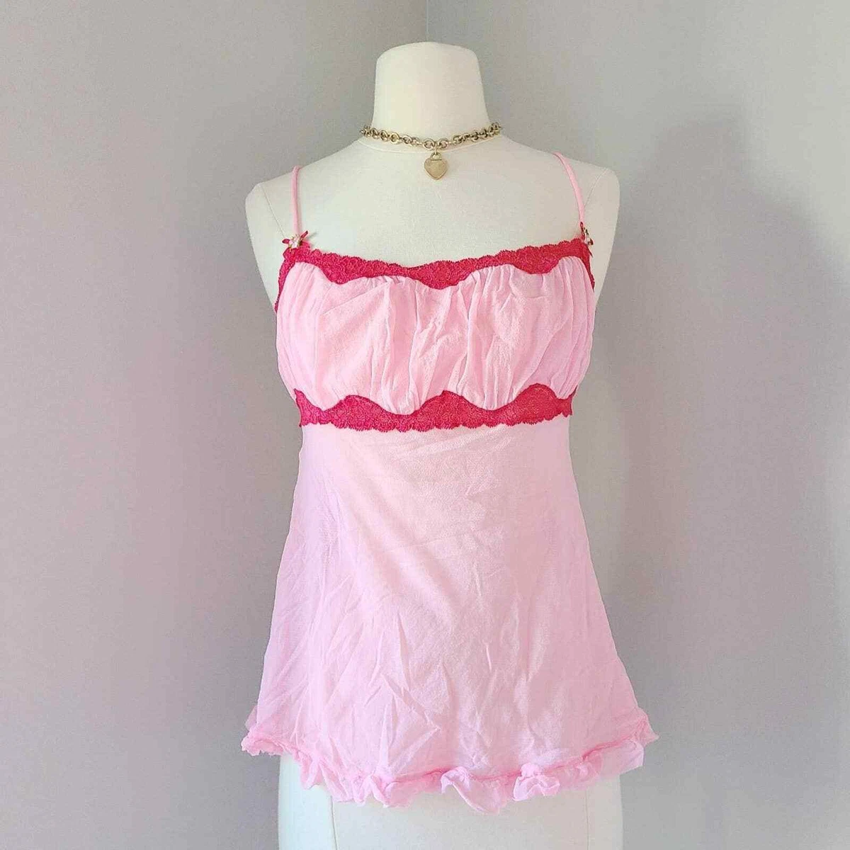 Vintage y2k Victoria's Secret Angel Mesh Babydoll Top / Cami