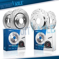 Front and Rear Drilled Slotted Disc Brake Rotors Kit for 2017 - 2020 Acura MDX