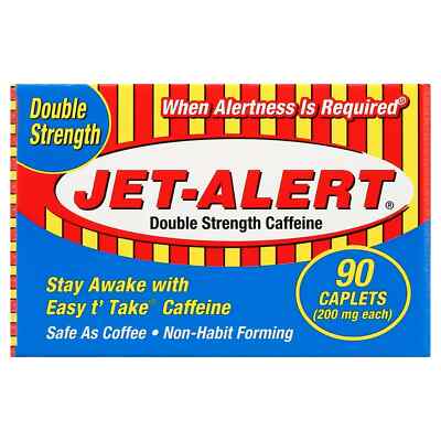 Jet-Alert Double Strength Caffeine 200 Mg Caplets, 90 Ct