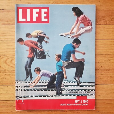 Life Magazine Trampoline DeGaulle in US Groucho Marx Steeplechase May 2 1960 ADS