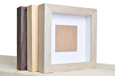 DEMIRIOLA 3D-Bilderrahmen | 25 x 25 x 4,8 cm | Holz-Glas | tief zum befüllen