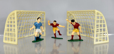 Vintage Mini Plastic Soccer Players Goals Lot Of Miniature