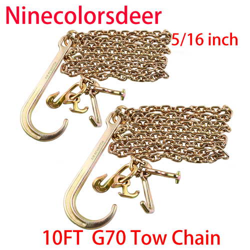 SENKEYFE G80 V Bridle Chain 5/16 In × 2 Ft Tow Chain With 8 In J Hooks And Grab - Foto 7