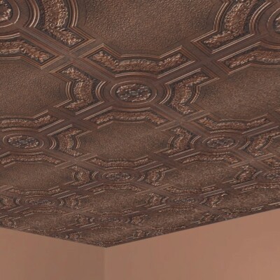 Glue On Ceiling Tiles DIY 20'' x 20'' Decorative Styrofoam CARACAS Antique Copper