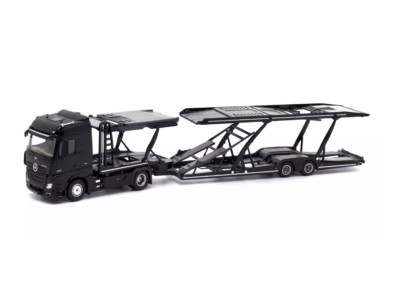 1:64 Black Benz Actros Gigaspace Semi Trailer Truck Model Diecast