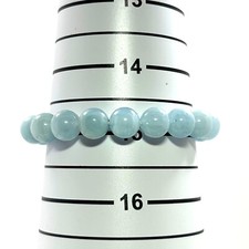 9mm Aquamarine Gemstone Stretch Bracelet