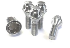 12x1.25 CHROME CONE CONICAL SEAT LUG BOLT WHEEL LOCKS 28MM JEEP RENEGADE FIAT