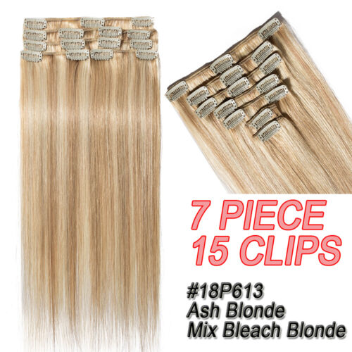 Extensiones de cabello humano con clip CLERANCE 8 PIEZAS estándar barrido/ombre de cabeza completa - Imagen 23 de 51