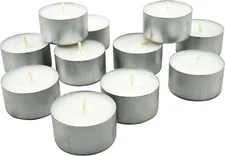 Stonebriar Bulk 50 Pack Unscented Smokeless Long Tea Light Candles with 8 Hour E