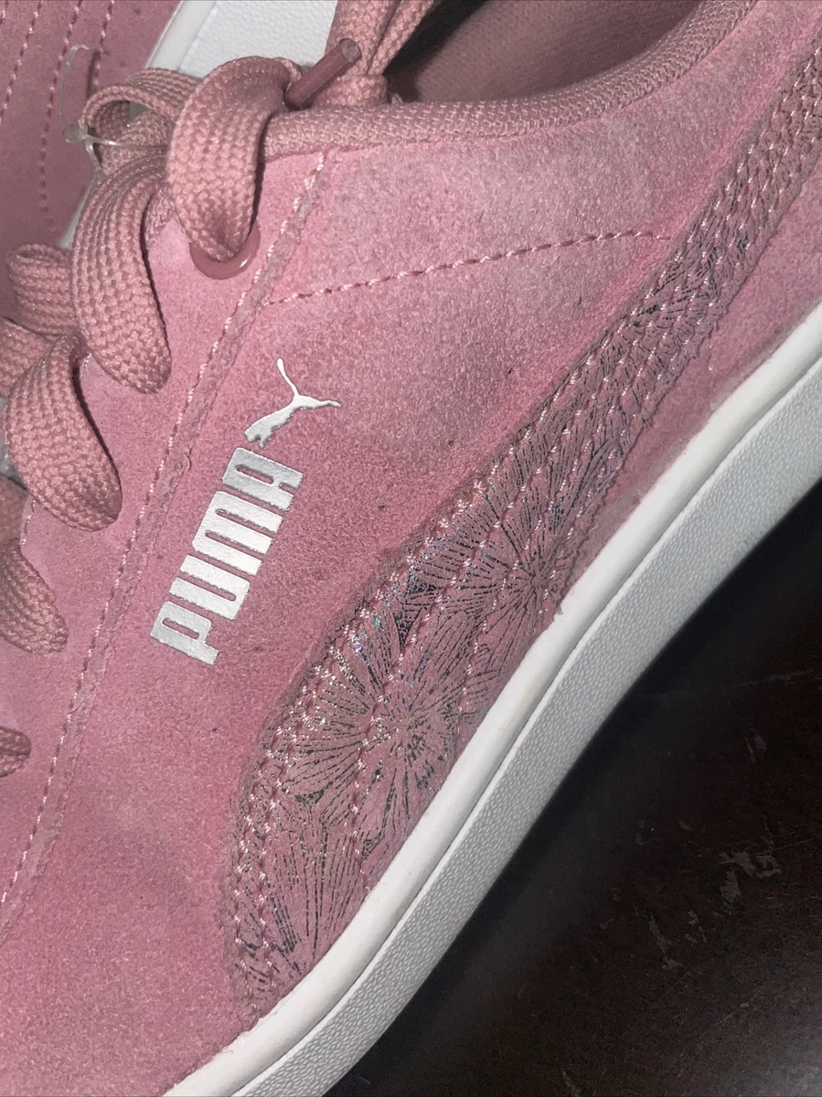 PUMA PINK SHIMMER Suede SOFT FOAM womans 6 US Casual Sneakers