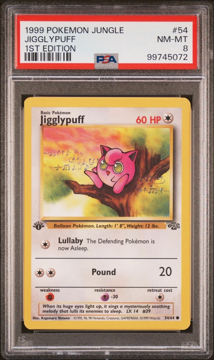 PSA 8 Jigglypuff 1st Edition Fossil 1999 #54/62 NEAR MINT