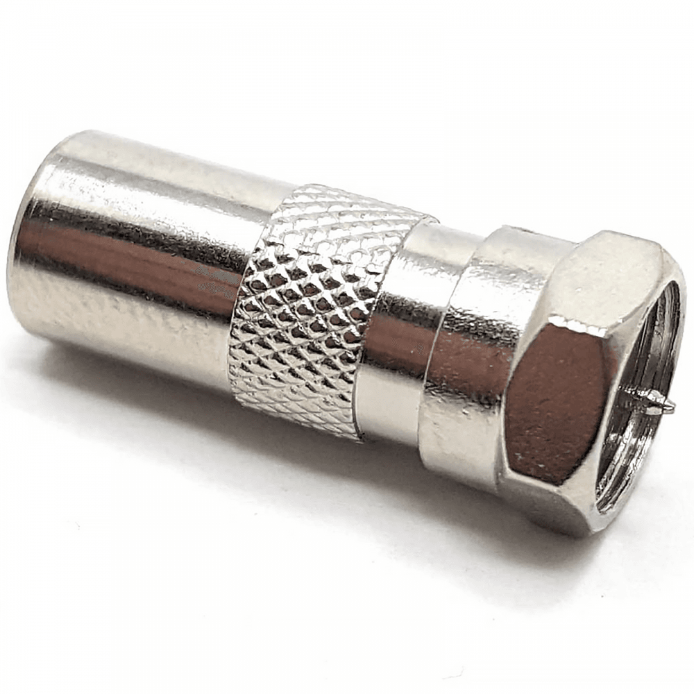 F Type Male to PAL Male Coaxial Coupler Adapter Nickel Plating Satellite Coax PP