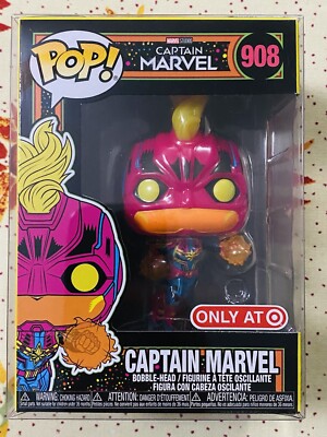 Funko Pop! 908 Marvel Black Light CAPTAIN MARVEL Target