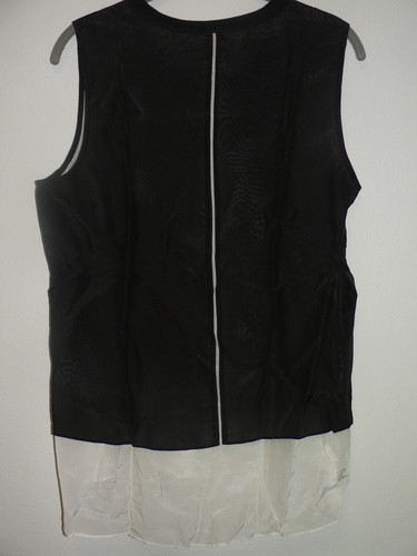 David Lawrence Womens Heidi Black Two Tone Silk Tank Top Blouse Size 12 NWT - Picture 2 of 3