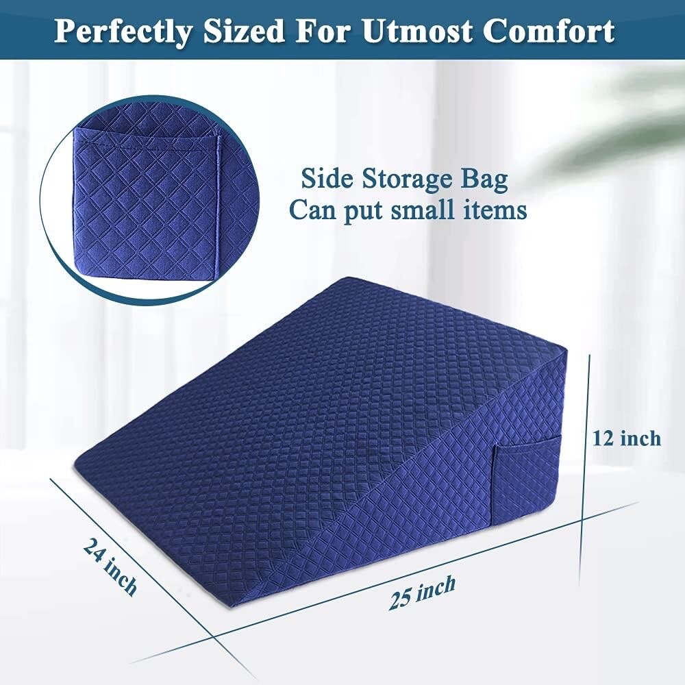 Wedge Pillow Cover Quilted Triangle Incline Bed Wedge Pillowcase