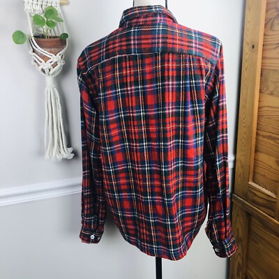 【60'S Vintage・TOWN CRAFT 】CHECK SHIRT Vintage 1960s Towncraft Deluxe Penney's Shirt Medium Red Blue