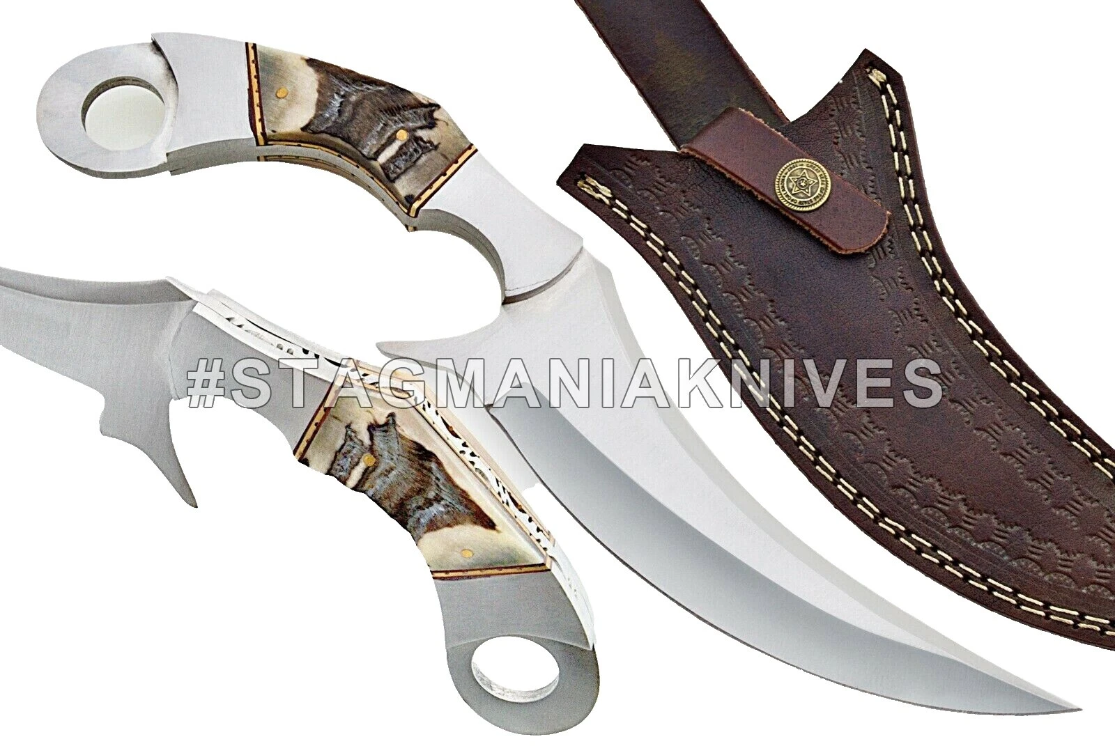 Horn Handle Full Collectible Vintage Custom & Handmade Fixed Blade Knives